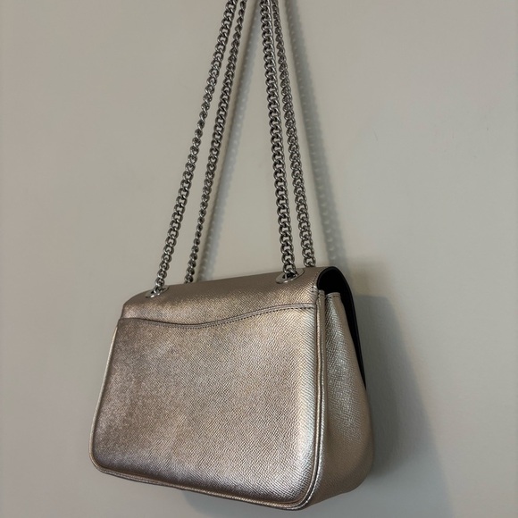 NWOT Coach Cassidy Crossbody Purse in Platinum Silver Metallic Leather - Picture 6 of 16